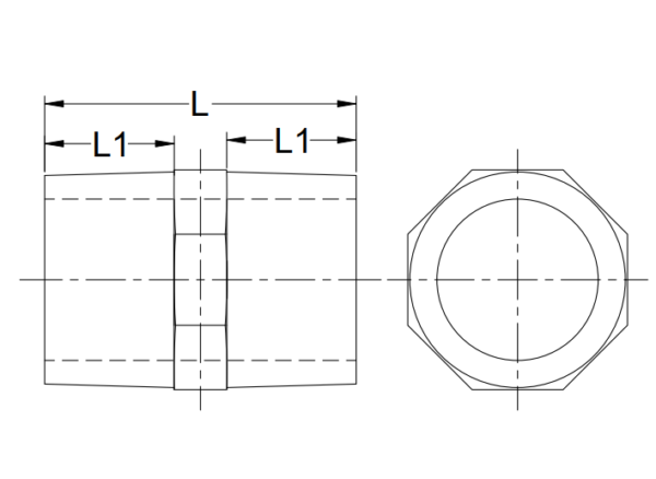 AQ-HEX-01 Hex Nipple